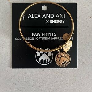 Alex and Ani Gold Paw Prints Bangle